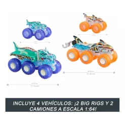 MATTEL Vehículos Y Circuitos*Hot Wheels - Monster Trucks Power Smashers Multipack