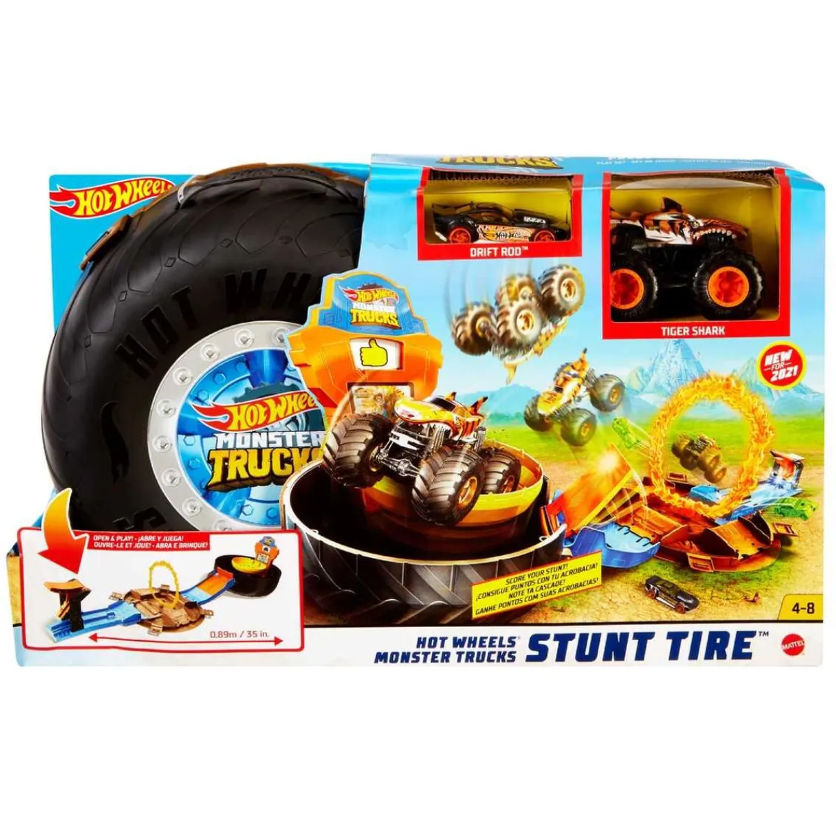 MATTEL Vehículos Y Circuitos*Hot Wheels - Playset neumáticos para acrobacias Monster Trucks