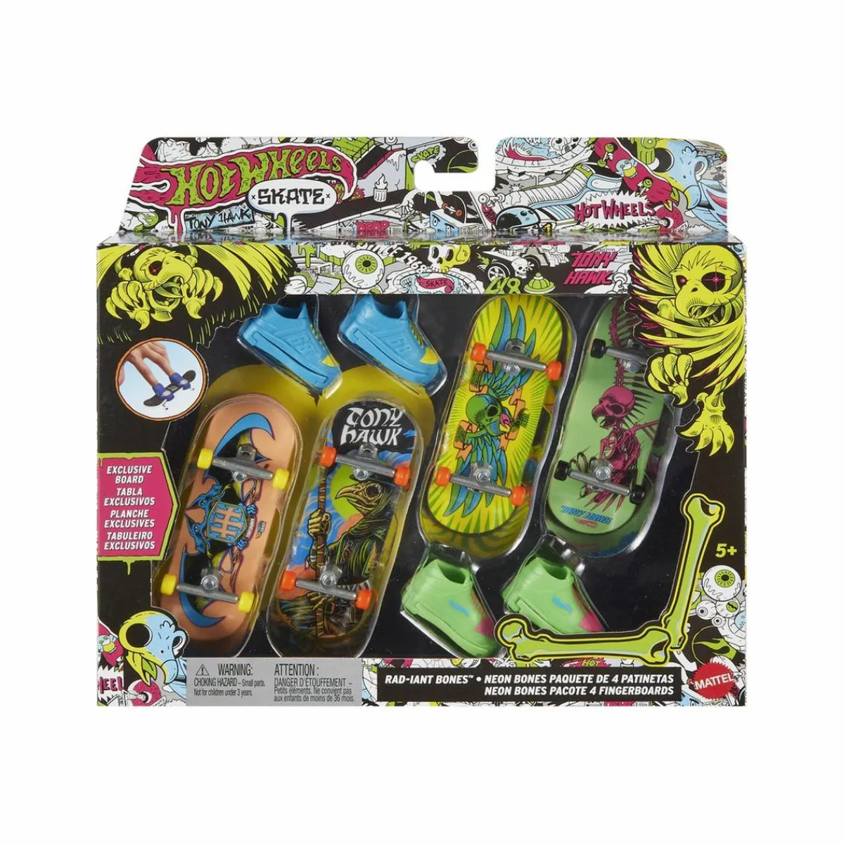 MATTEL Vehículos Y Circuitos*Hot Wheels - Skate neon pack 4