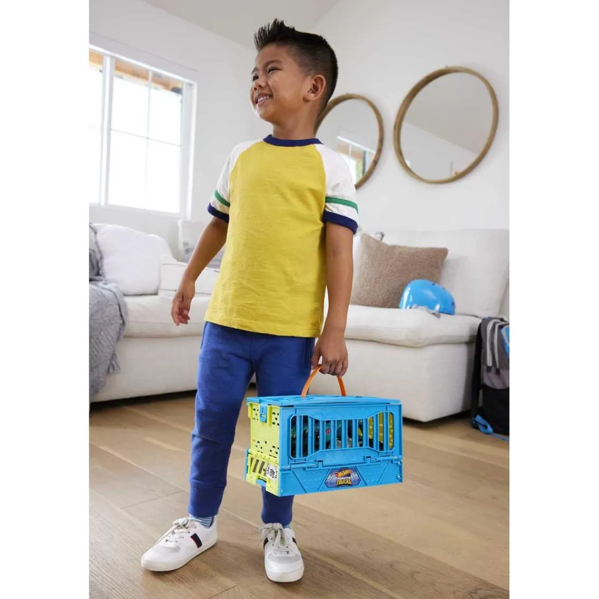 MATTEL Vehículos Y Circuitos*Hot Wheels - Vehículo Hot Wheels Monster Truck 1:24 con jaula de choque gigante