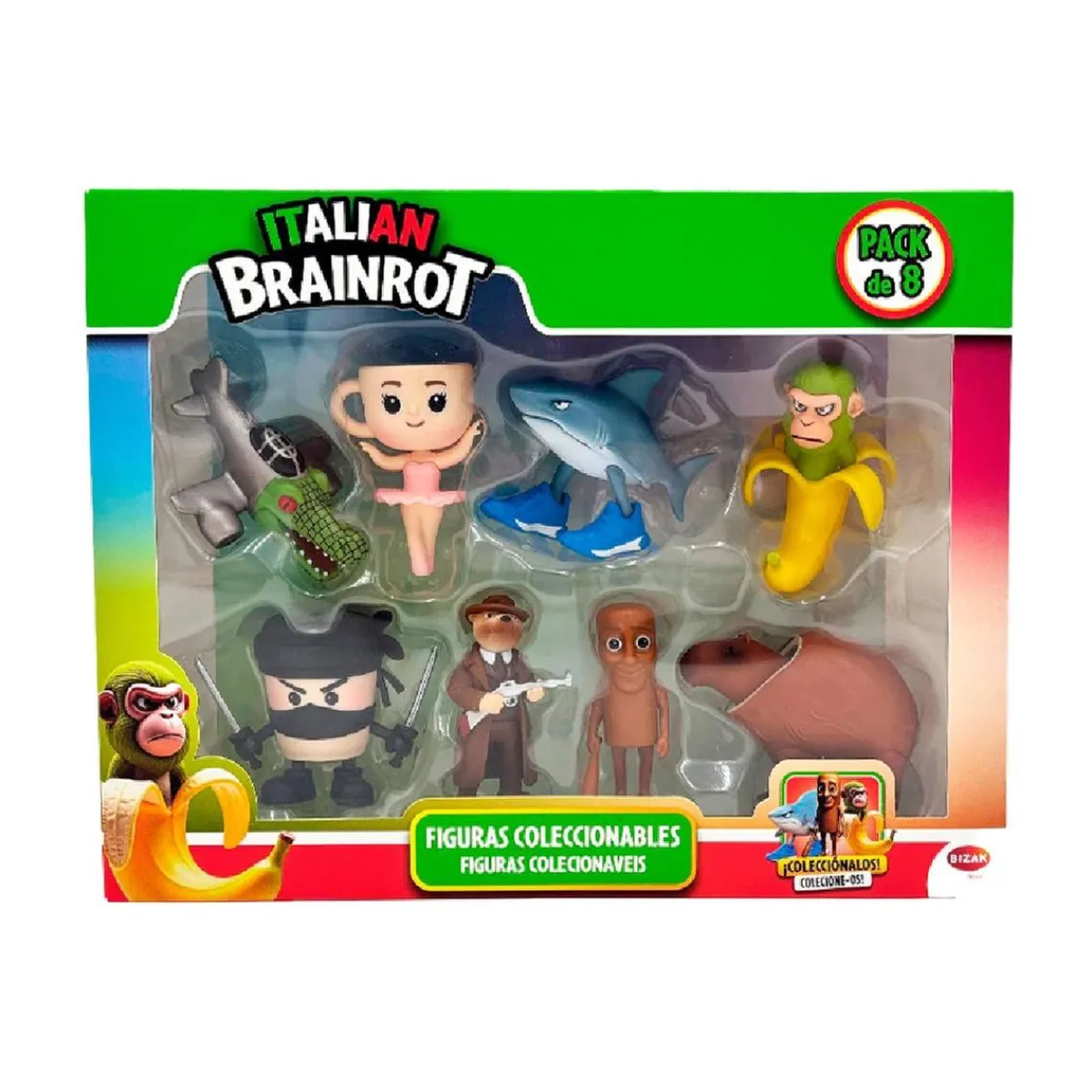 BIZAK Figuras De Acción*Italian Brainrot - Pack de 8 Figuras