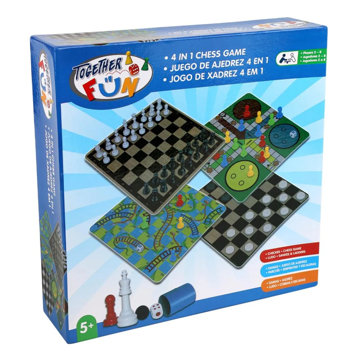 FUN WORLD (ASIA) LTD Juegos Y Puzzles|Friki Zone*Juego de Ajedrez 4 en 1