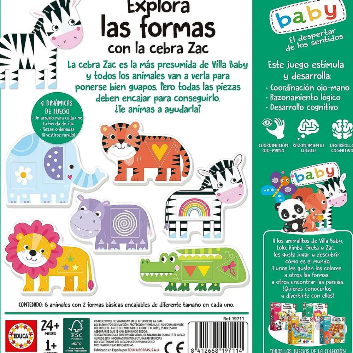 BORRAS Juegos Y Puzzles|Friki Zone*Juego educativo de encajables de animales para estimular coordinación y desarrollo cognitivo ㅤ