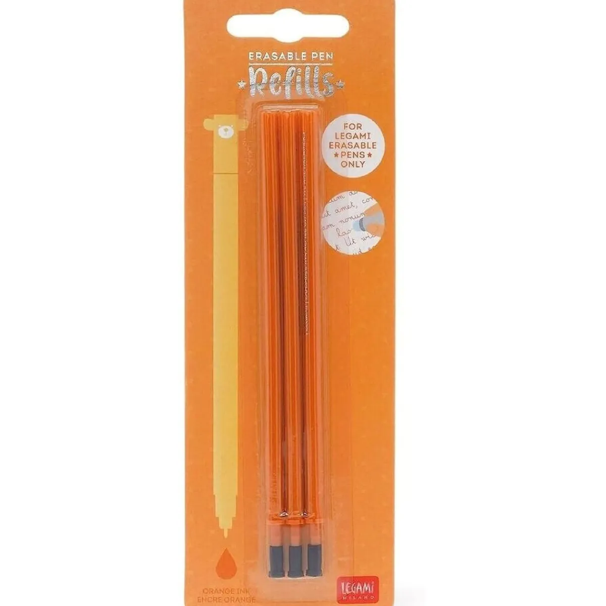 TOYS "R" US Estilo De Vida*Legami - Recambios de gel naranja para bolígrafos, paquete de 3 unidades