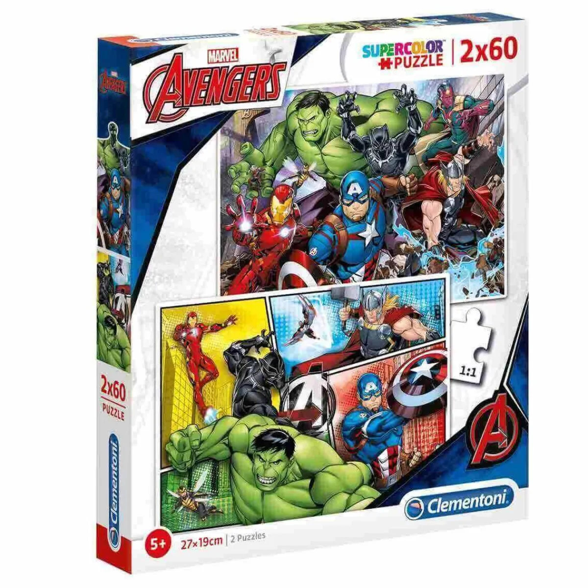 CLEMENTONI Juegos Y Puzzles*Los Vengadores - Puzzle 2x60 piezas