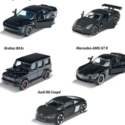 MAJORETTE TOYS Vehículos Y Circuitos*Majorette - Set de 5 coches de juguete negros con ruedas giratorias ㅤ