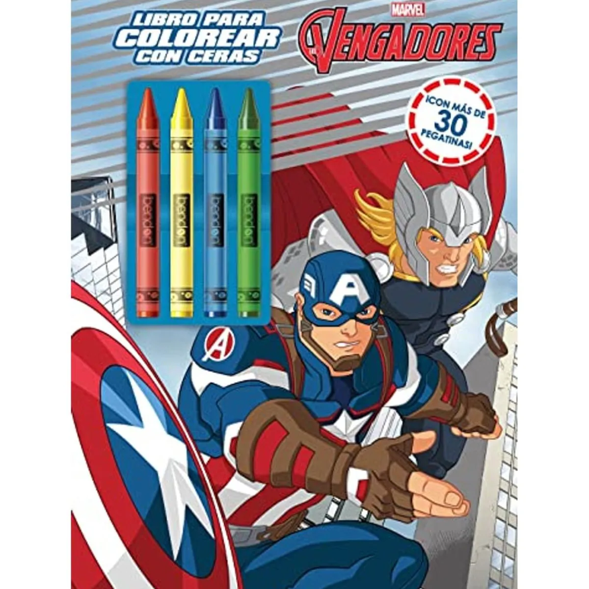 LOGISTA LIBROS Juguetes Educativos Y Libros*Marvel - Los Vengadores - Libro de actividades para colorear con ceras: Los Vengadores ㅤ