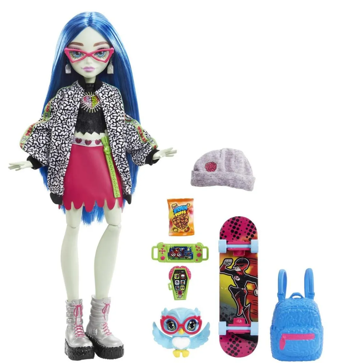 MATTEL Muñecas*- Monster High - Muñeca Ghoulia con mascota y accesorios ㅤ