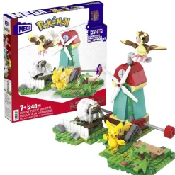 MATTEL Juguetes De Construcción*- Pokemon - Construcción Pokémon con movimiento: Pikachu, Wooloo y Pidgey, 240 bloques ㅤ