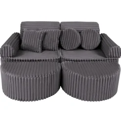 MEOWBABY Entretenimiento·Hamacas Y Columpios|Estilo De Vida*- Sofá Infantil Churros Pocket Max Color Gris Jurassic