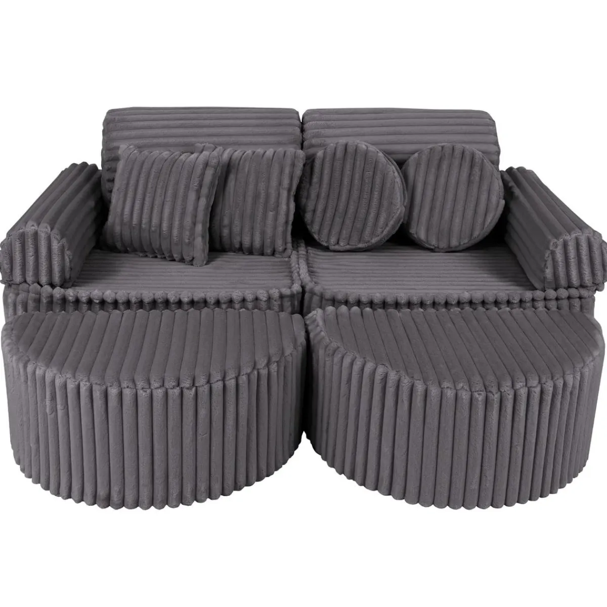 MEOWBABY Entretenimiento·Hamacas Y Columpios|Estilo De Vida*- Sofá Infantil Churros Pocket Max Color Gris Jurassic