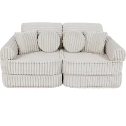 MEOWBABY Entretenimiento·Hamacas Y Columpios|Estilo De Vida*- Sofá Infantil Churros Pocket Plus Color Blanco Algodón