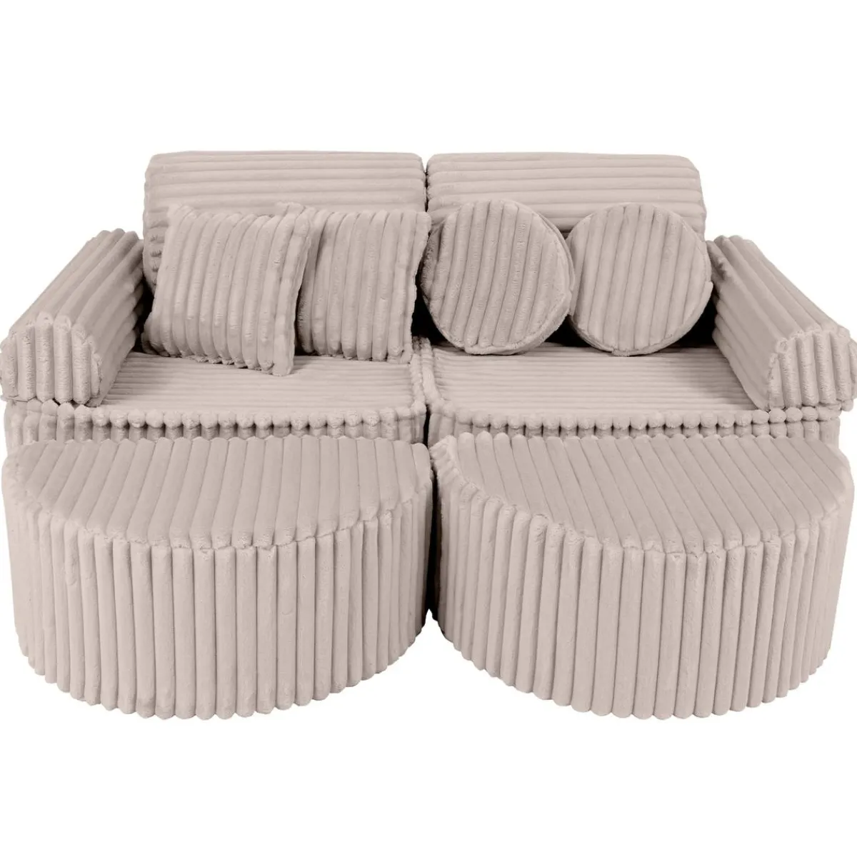 MEOWBABY Entretenimiento·Hamacas Y Columpios|Estilo De Vida*- Sofá Infantil Churros Pocket Max Color Beige Pebble