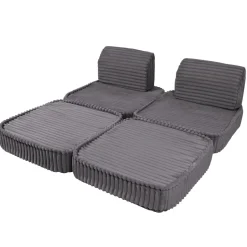 MEOWBABY Entretenimiento·Hamacas Y Columpios|Estilo De Vida*- Sofá Infantil Churros Pocket Basic Color Gris Moon Dust