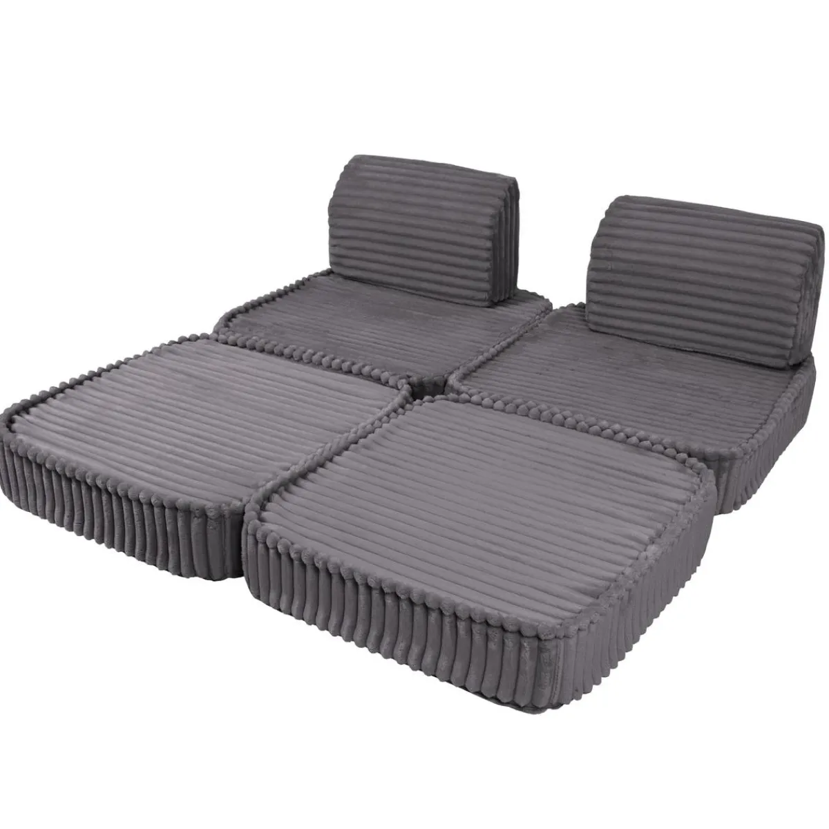 MEOWBABY Entretenimiento·Hamacas Y Columpios|Estilo De Vida*- Sofá Infantil Churros Pocket Basic Color Gris Moon Dust