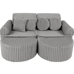 MEOWBABY Entretenimiento·Hamacas Y Columpios|Estilo De Vida*- Sofá Infantil Churros Pocket Max Color Gris Moon Dust