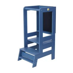 MEOWBABY Estilo De Vida*- Torre de aprendizaje de Madera azul con pizarra