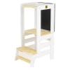 MEOWBABY Estilo De Vida*- Torre de aprendizaje con pizarra de Madera blanca con Elementos Naturales