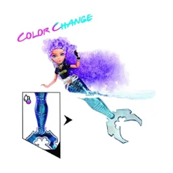 MGA LITTLE TIKES Muñecas*Mermaze Mermaidz - Riviera - Muñeca sirena, sirena guitarrista que cambia de color