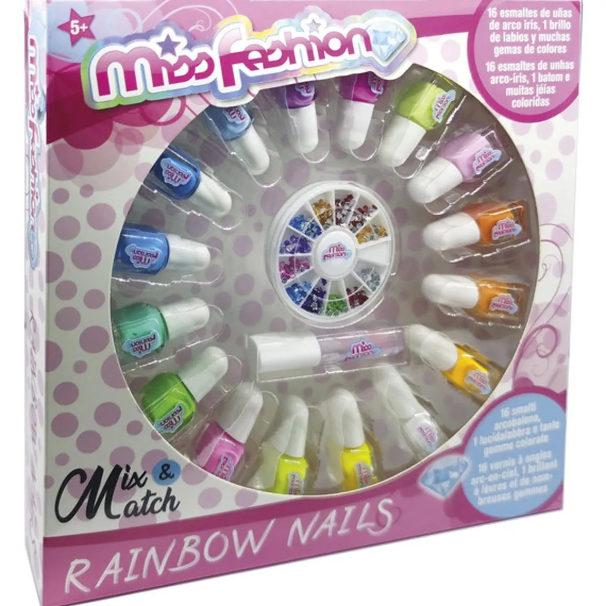 TOYS "R" US Estilo De Vida*Miss Fashion - Estuche Manicura 16 Esmaltes Purpurina ㅤ