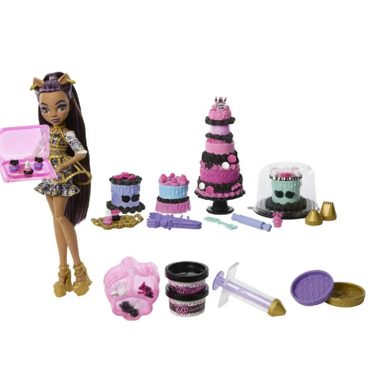 MONSTER HIGH Muñecas*- Kit de Pastelería con Clawdeen Wolf - Colección Scary Sweet Birthday