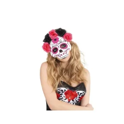 RUBIE'S Disfraces|Halloween*Máscara Katrina con flores rosas y negras