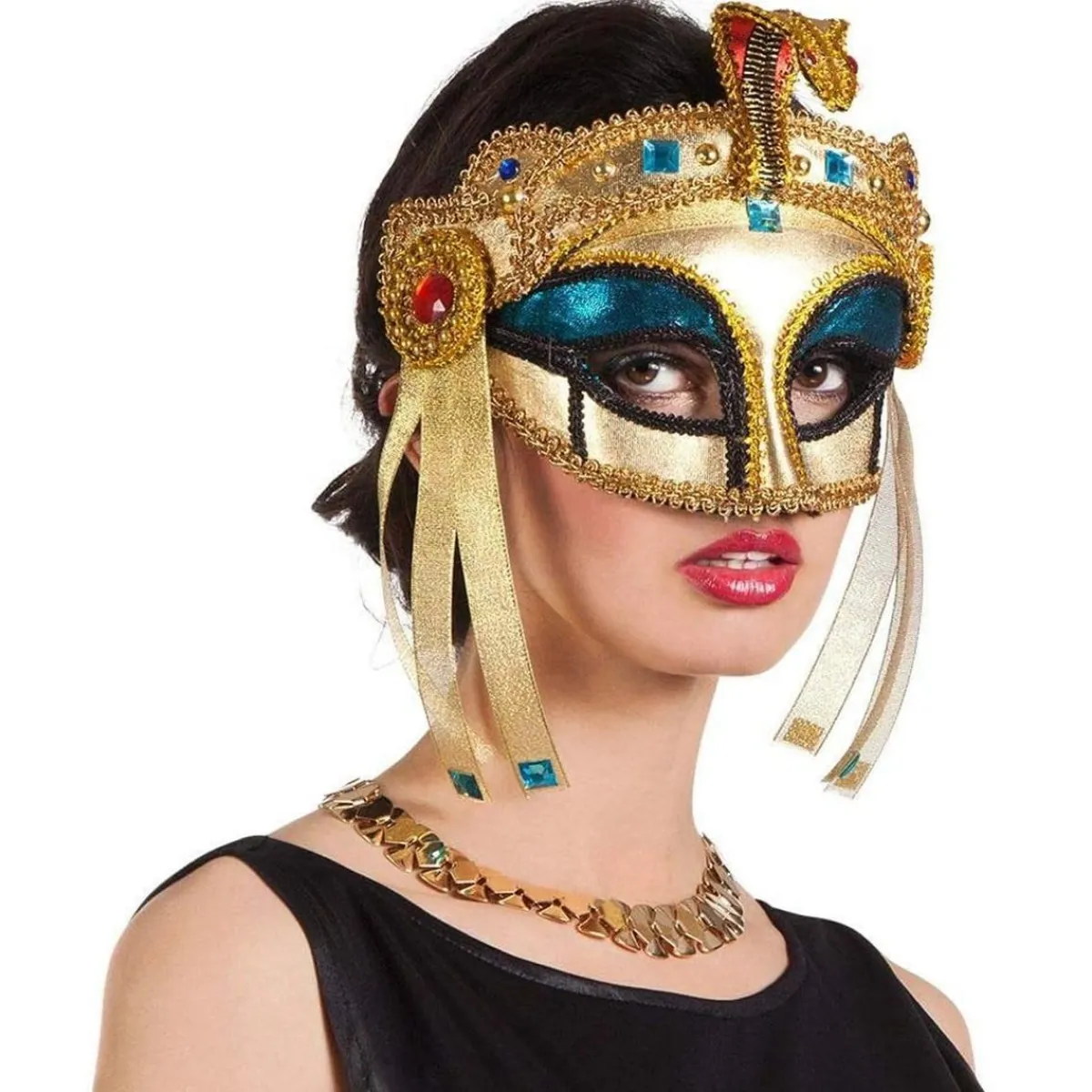 TOYS "R" US Disfraces|Halloween*Máscara Veneciana Cleopatra Dorada ㅤ