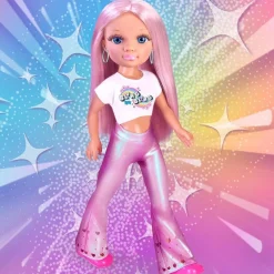 NANCY Muñecas*- Muñeca con pelo rosa, juego para peinar y decorar, máquina de gemas y accesorios ㅤ