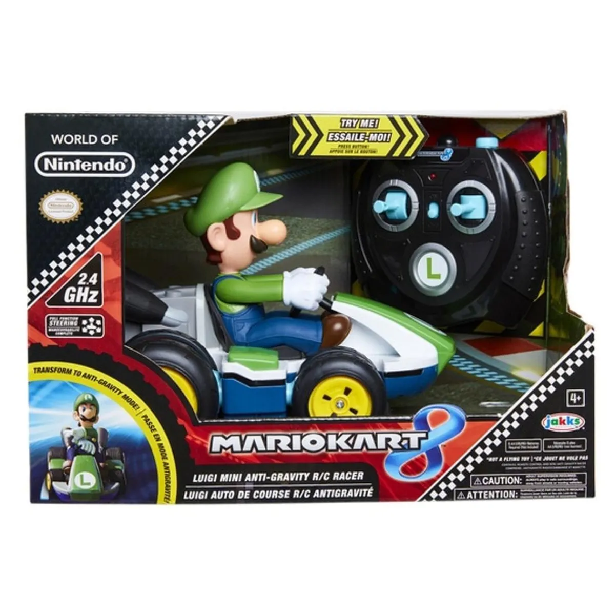 JAKKS PACIFIC Vehículos Y Circuitos*Nintendo - Coche RC antigravedad de Luigi