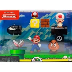 NINTENDO Figuras De Acción*- Super Mario - Set Diorama Dehesa Bellotera con 4 Figuras y 1 Accesorio ㅤ