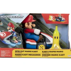 NINTENDO Figuras De Acción*- Super Mario - Vehículo acrobático de Super Mario Kart con plátano y giros 360º ㅤ