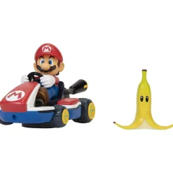 NINTENDO Figuras De Acción*- Super Mario - Vehículo acrobático de Super Mario Kart con plátano y giros 360º ㅤ