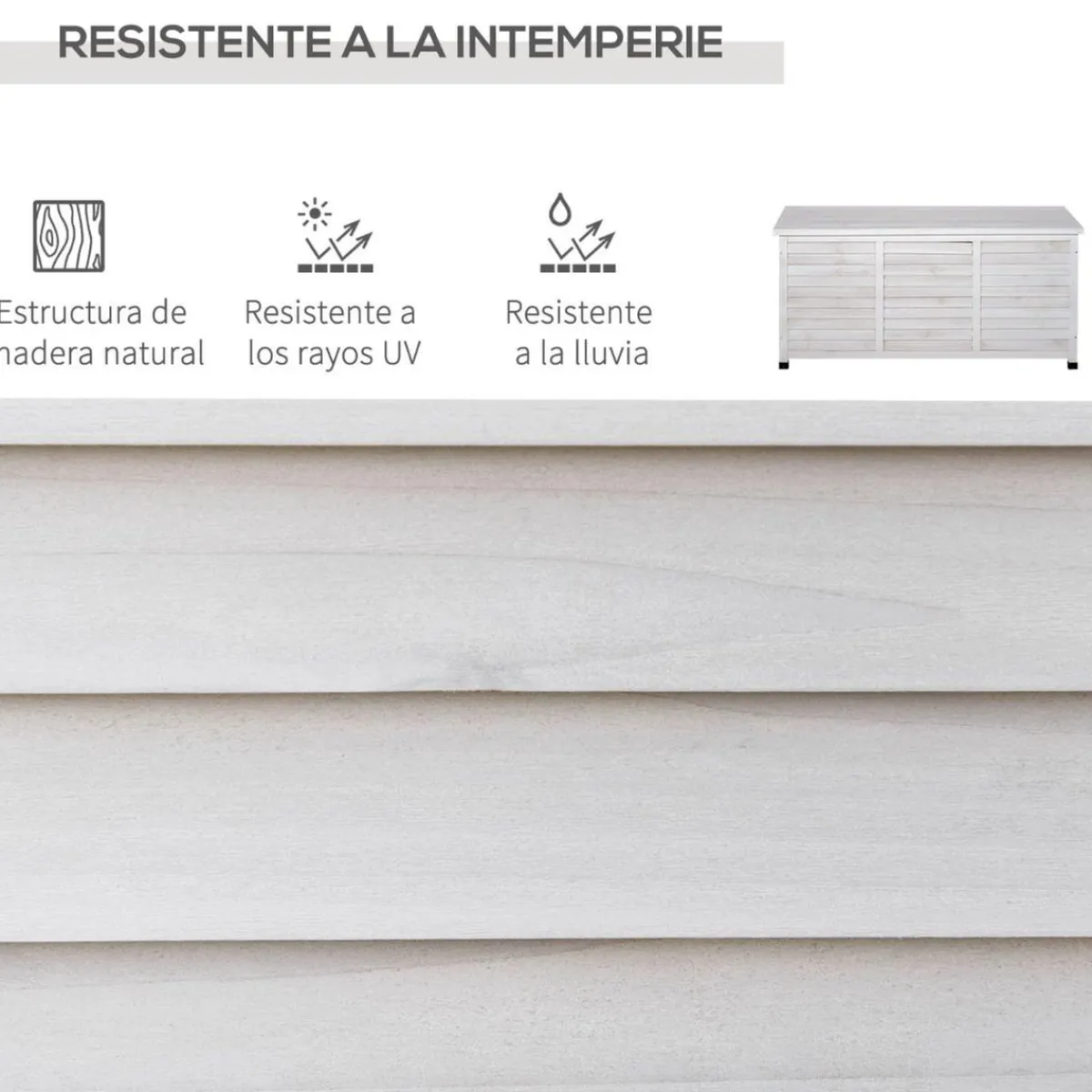 Outsunny Estilo De Vida*- Baúl de jardín de madera Blanco