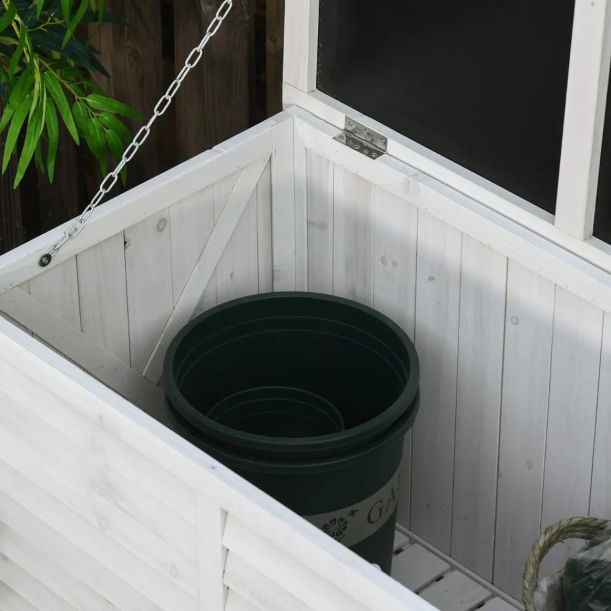 Outsunny Estilo De Vida*- Baúl de jardín de madera Blanco