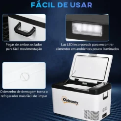 Outsunny Figuras De Acción*- Nevera congelador portatil 25L Blanco