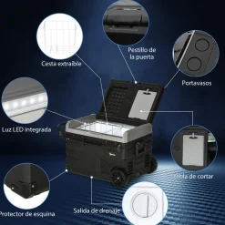 Outsunny Figuras De Acción*- Nevera congelador portatil 40L Negro