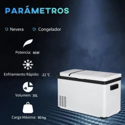 Outsunny Figuras De Acción*- Nevera congelador 30L Blanco