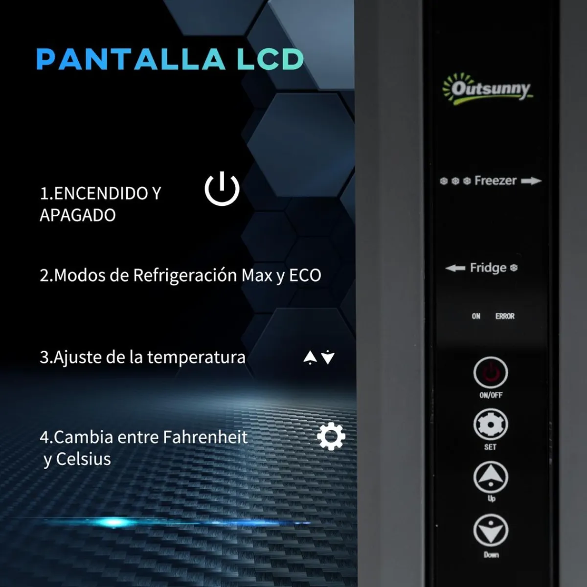 Outsunny Figuras De Acción*- Nevera congelador 45L Negro