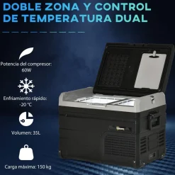 Outsunny Figuras De Acción*- Nevera congelador portatil 35L Negro