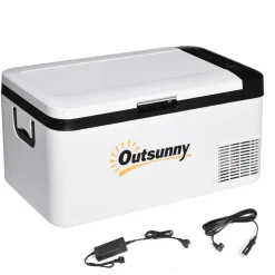 Outsunny Figuras De Acción*- Nevera congelador portatil 18L Blanco