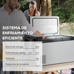 Outsunny Figuras De Acción*- Nevera congelador 40L Gris y Negro