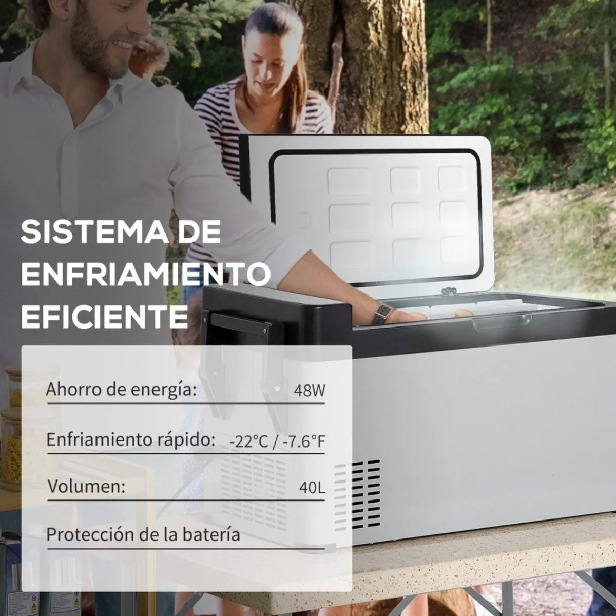 Outsunny Figuras De Acción*- Nevera congelador 40L Gris y Negro