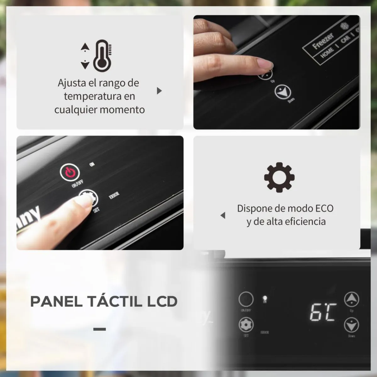 Outsunny Figuras De Acción*- Nevera congelador 40L Gris y Negro