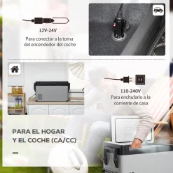 Outsunny Figuras De Acción*- Nevera congelador 40L Gris y Negro