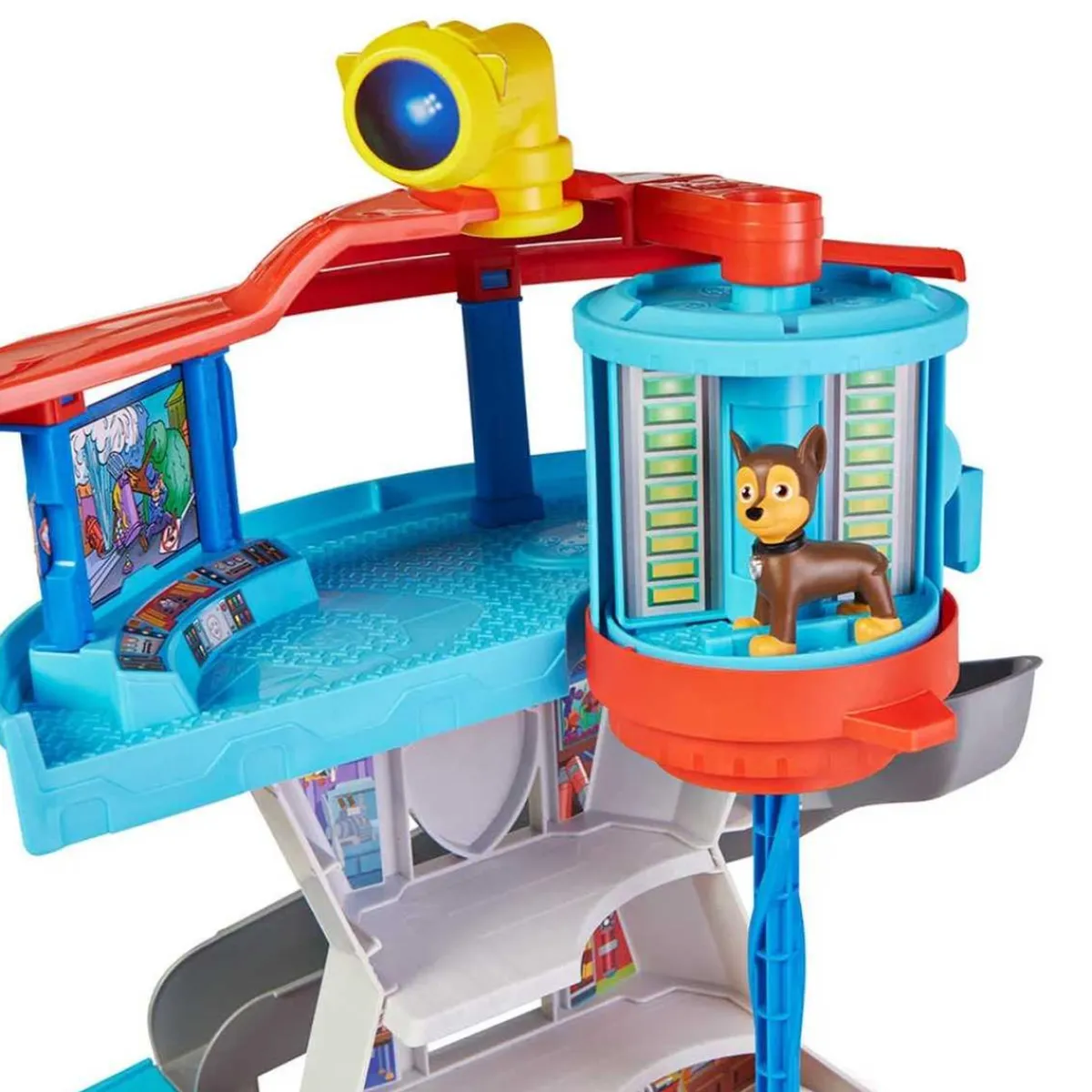 PATRULLA CANINA Coleccionables Y Mini Mundos*- Torre de Control con lanzador de coches, figuras y accesorios