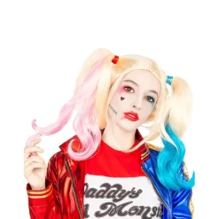 Funidelia Disfraces|Halloween*Peluca Harley Quinn Escuadrón Suicida
