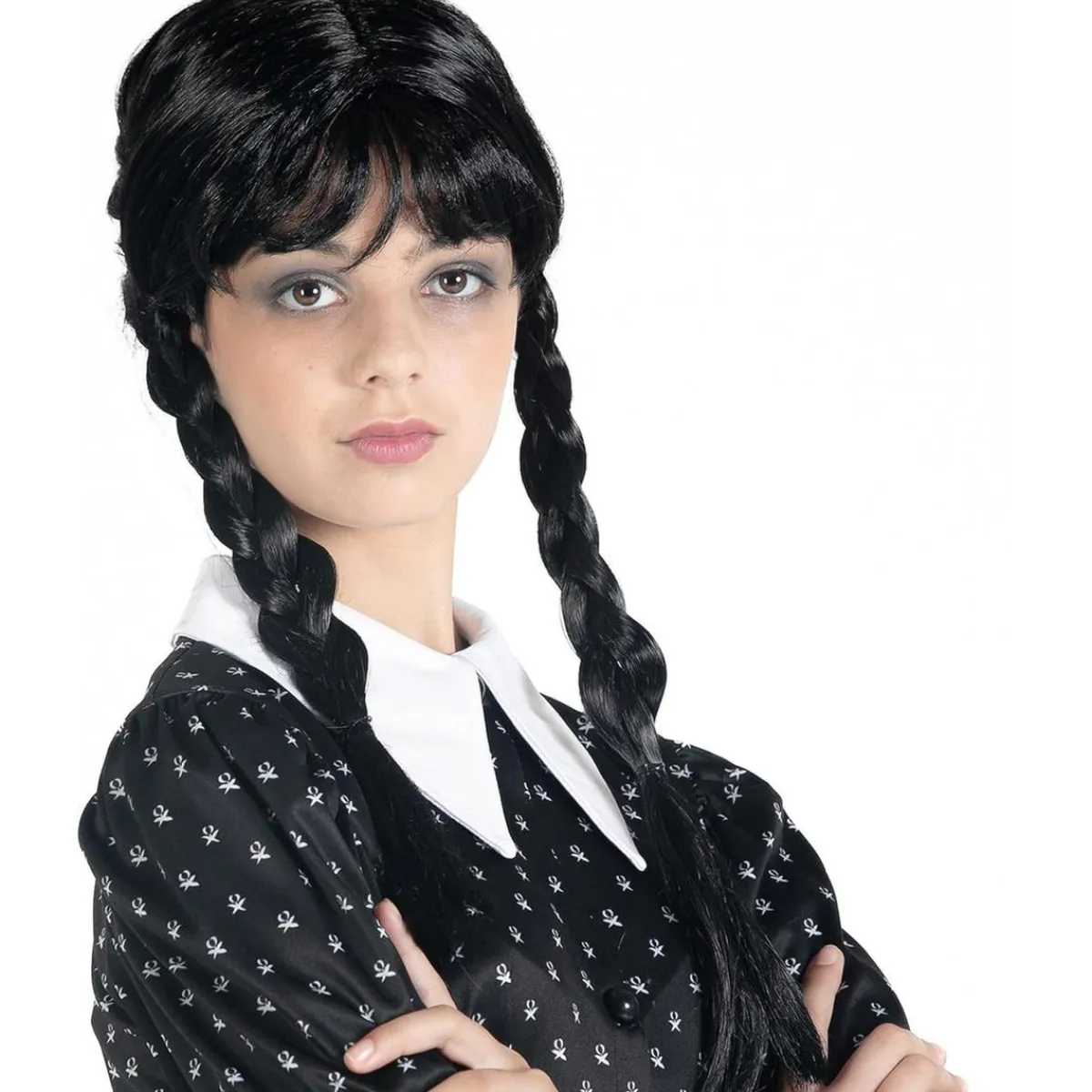 RAVENSBURGER IBÉRICA Disfraces|Halloween*Peluca Miércoles Addams