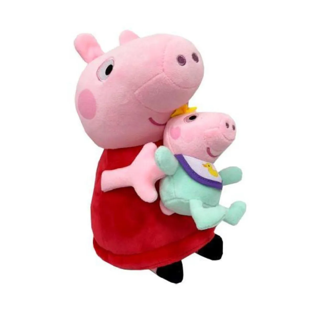 BANDAI Coleccionables Y Mini Mundos*Peppa Pig - Peluche Peppa con bebé 25 cm