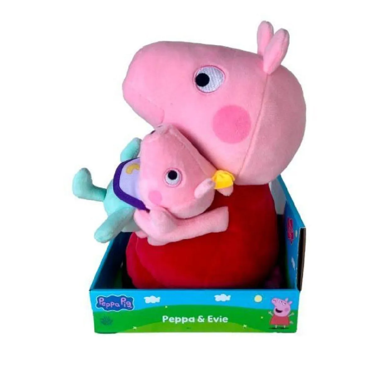 BANDAI Coleccionables Y Mini Mundos*Peppa Pig - Peluche Peppa con bebé 25 cm