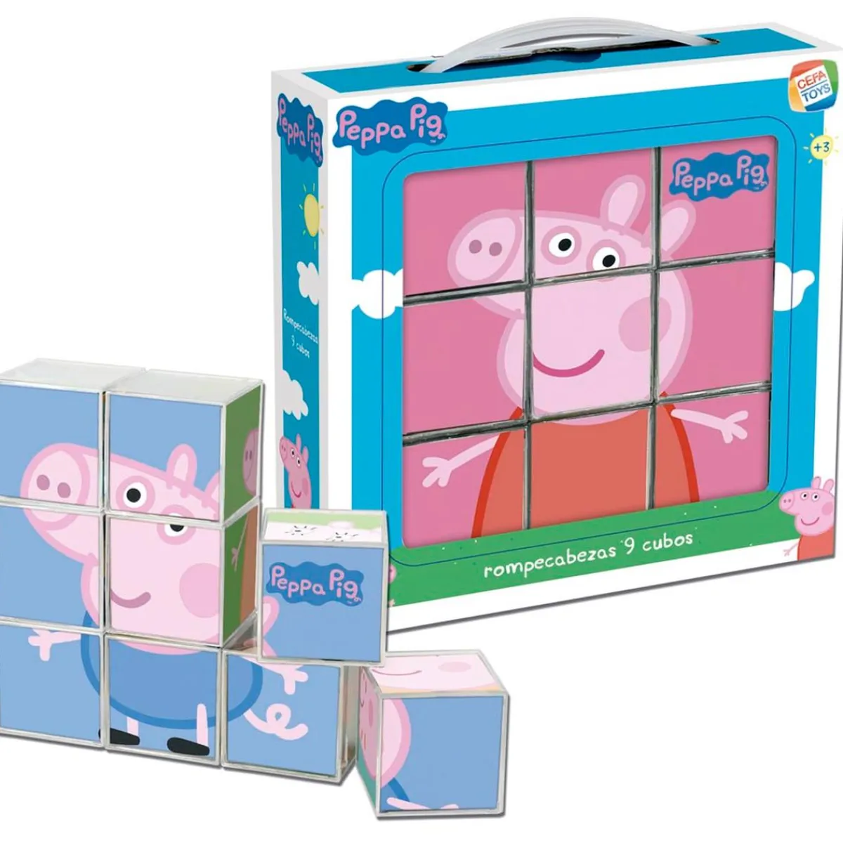 CEFA Juguetes Educativos Y Libros|Juegos Y Puzzles*Peppa Pig - Rompecabezas 9 Cubos